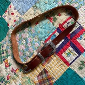 Urban Outfitters Cow Leather Belt with Western Accents